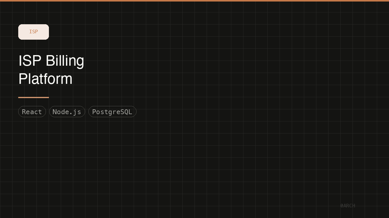 VenPM — ISP Customer Management & Automated Billing Platform — 0ARCH project screenshot